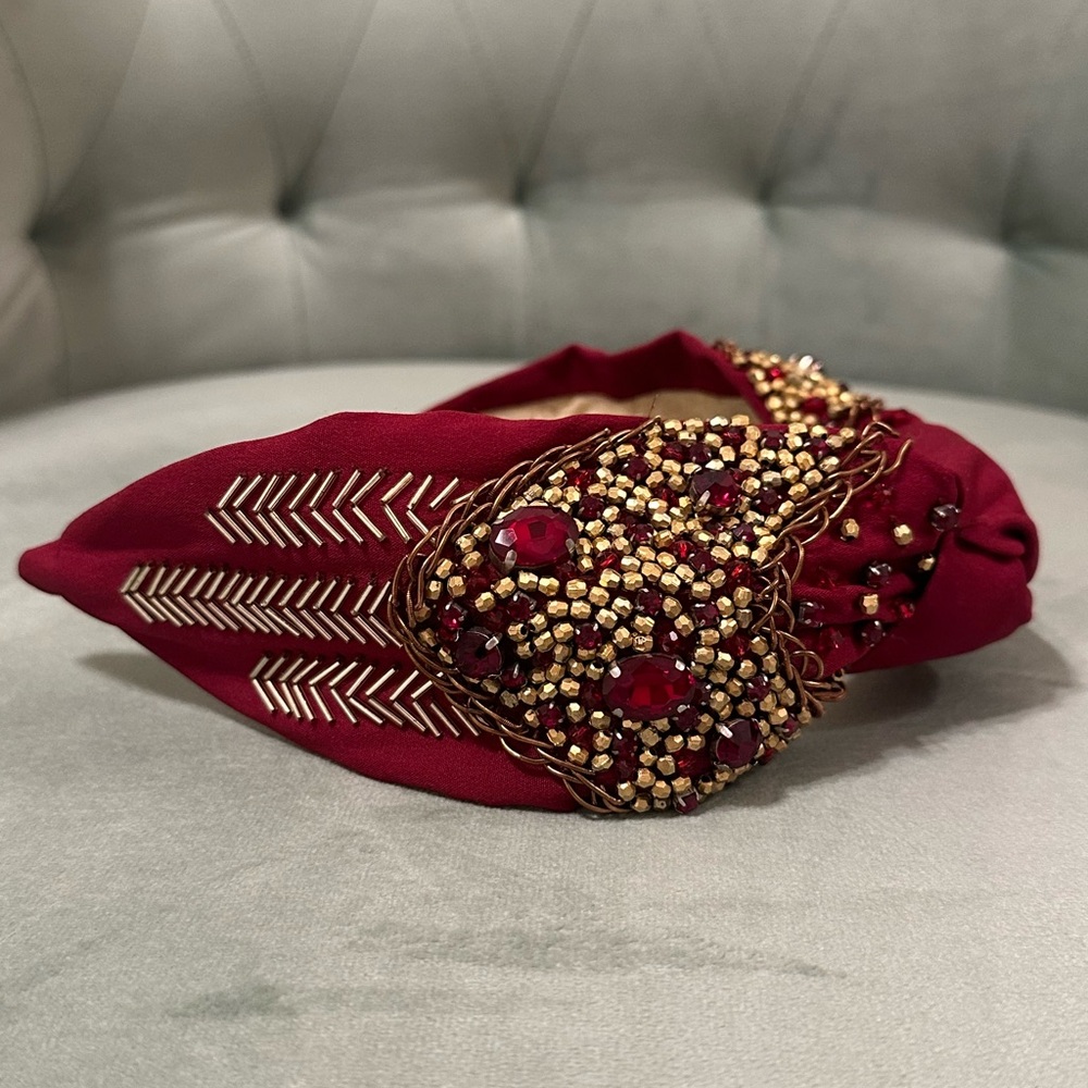 Namjosh Maroon & Gold Headband - Picture 4 of 5